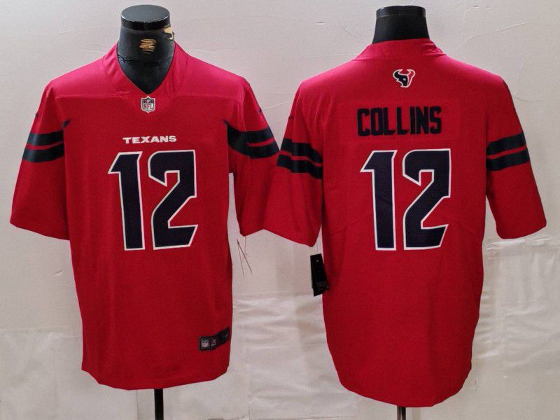 Men Houston Texans #12 Collins Red Second generations 2025 Nike Limited NFL Jersey style 1